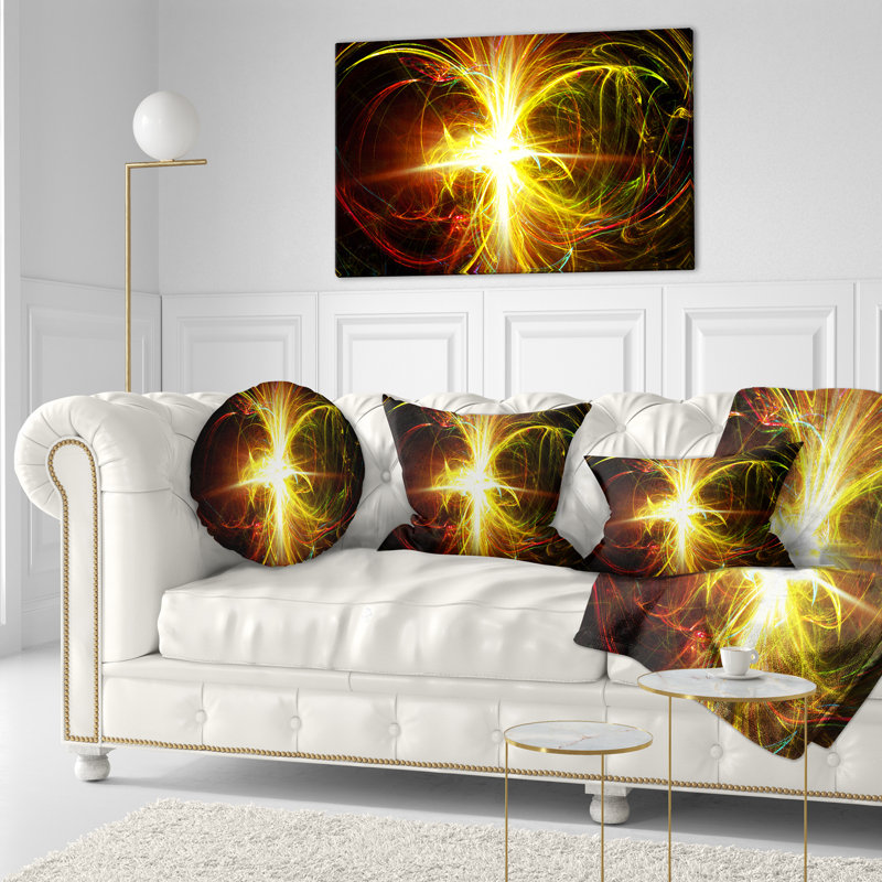 Fractal Hoops - Coussin imprimé abstrait