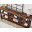 Console 70,9 très longue avec 3 tablettes à 3 niveaux, cadre circulaire unique pour un vestibule et un couloir industriel rustique