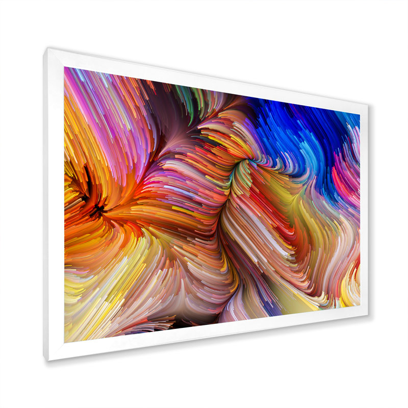 Élégance de liquide Art, art graphique sur toile, H 8 po x l 12 po x P 1,5 po, Cadre photo blanc