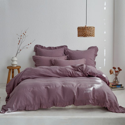Linen Ruffled Duvet Cover Set