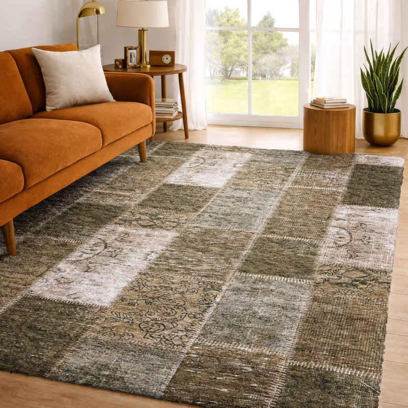 Tapis à poil long de qualité supérieure lavable à la machine ADS631, Brown, 3' x 5'