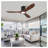 52 Inch Low Profile Ceiling Fan with Light and Remote Control, Indoor/Outdoor Flush Mount Ceiling Fan with Solid Wood Blades, Dimmable LED Lighting, Quiet Reversible DC Motor, Black
