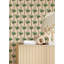 Papier peint palmiers Tiki rétro - brun clair