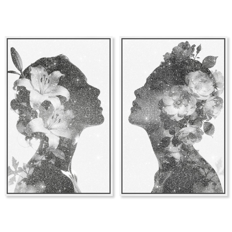 Nocturne Bloom Set Set by Oliver Gal, 16" H x 11" W, White Floater Frame
