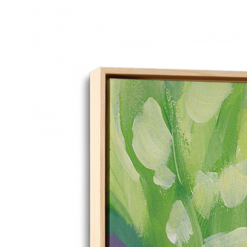 Toile roulée Bold Iris Blooms, Cadre américain en érable flottant, H 30,75 po x l 20,75 po x P 1,75 po