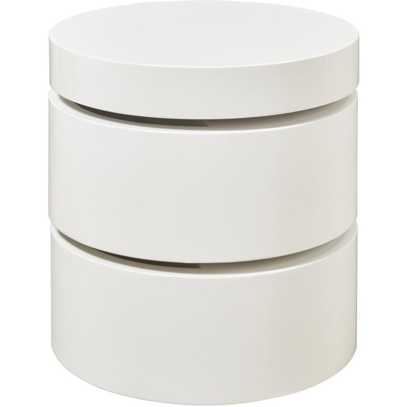 Donnie Solid Wood Drum End Table