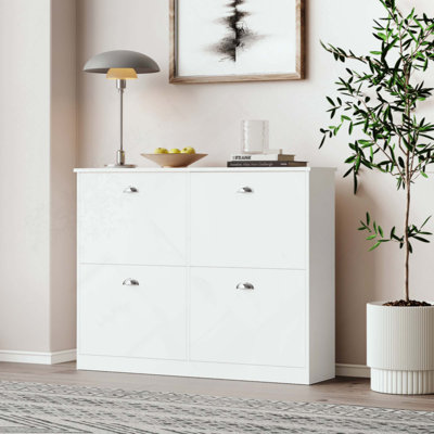 Shoe Cabinet,Hidden Slim Narrow Shoe Rack Cabinet With 4 Drawers For Entryway, Foyer,Hallway,Bedroom