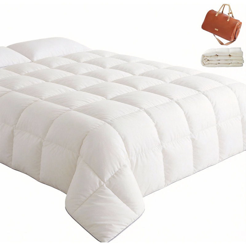 Édredon de couette en duvet d'oie blanche de très grande taille pour été, 86,6 x 94,5 pouces (220 x 240 cm), 450 g, rembourrage 3D