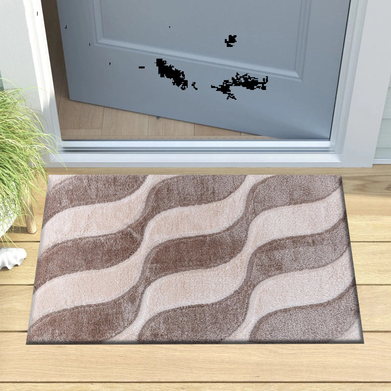 Geometric Shag Area Rug, Rectangle 60 x 110 cm