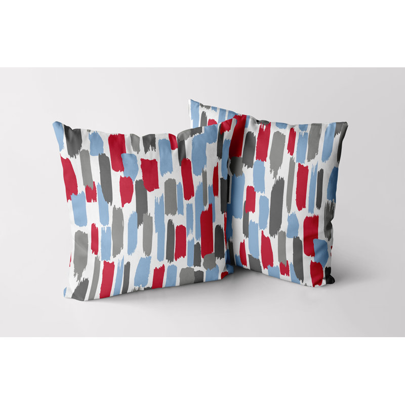 Housse de coussin d'extérieur Festive Paint, 24 po x 24 po, Bleu