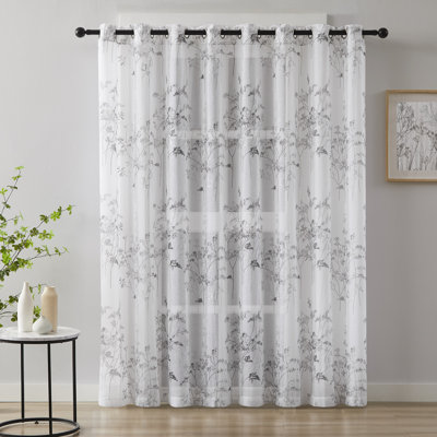 Magnifiques rideaux floraux imprimés pour porte de patio boho pour porte coulissante en verre ou très grandes fenêtres