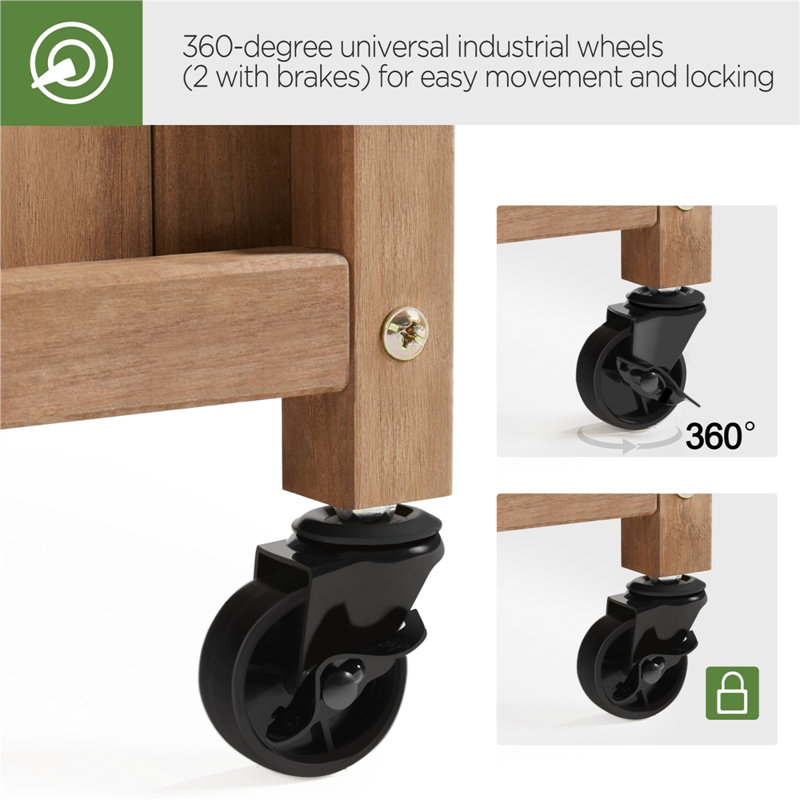 Allistir 50" H Wood Planter Box with Trellis and Wheels