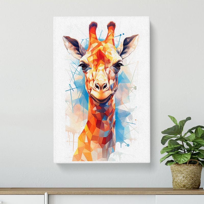 Giraffe Geometric - No Frame Print, 76cm H x 50cm W x 3cm D