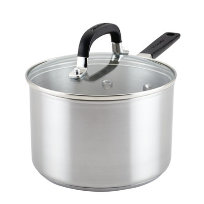 KitchenAid Stainless Steel Induction Saucepan with Lid, 3 Quart