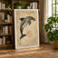 Dolphin with Red Seal Japandi - Wrapped Canvas-1594336881-1594336886