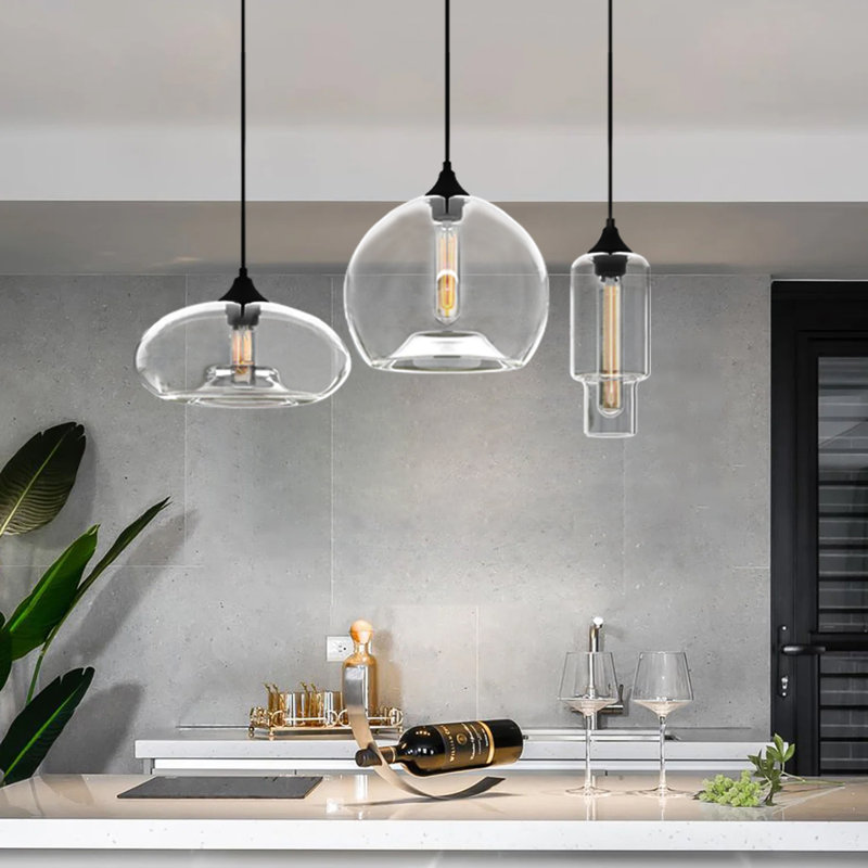 Luminaire suspendu pour îlot de cuisine 3 lumières Cagdas