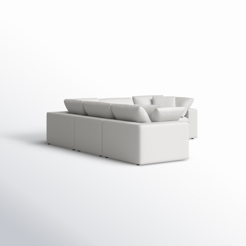 5 - Piece Performance Fabric Modular Sectional, White Livesmart®
