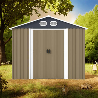Remise de rangement extérieure en métal 8 x 12 pi avec porte verrouillable et fonctions de ventilation