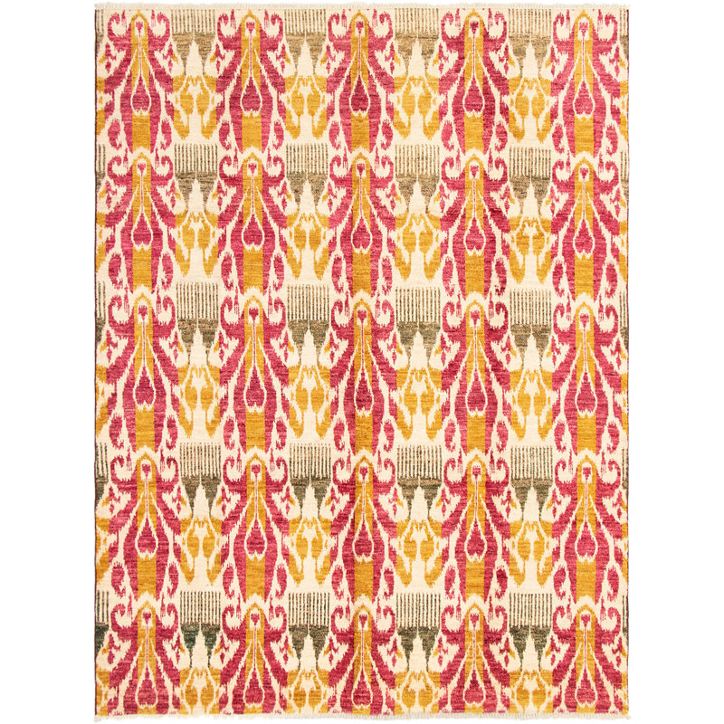 Tapis de la laine 7 pi 10 po x 10 pi 5 po, à la main one-of-kind-noué la 2010 shalimar bourgogne Céline