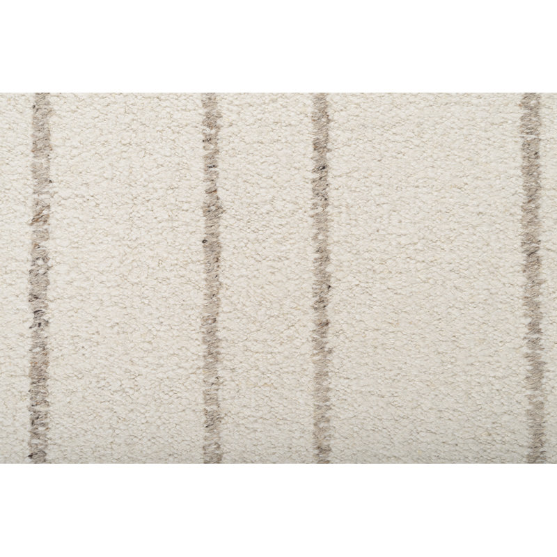 Xava Ecru Stripe Area Rug, Rectangle 6' x 9'