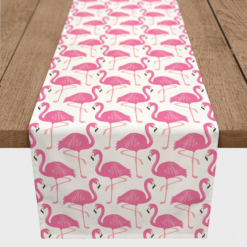 Mcelrath Geometric Table Runner, 90" L x 16" W, Pink, Geometric 3