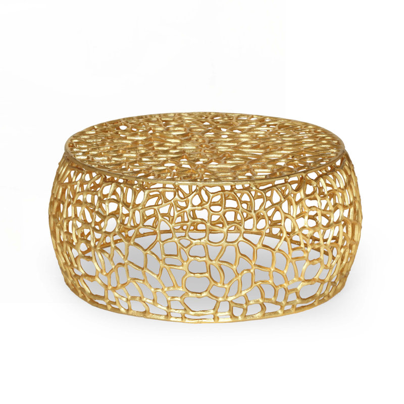 Table basse avec aluminium, or
