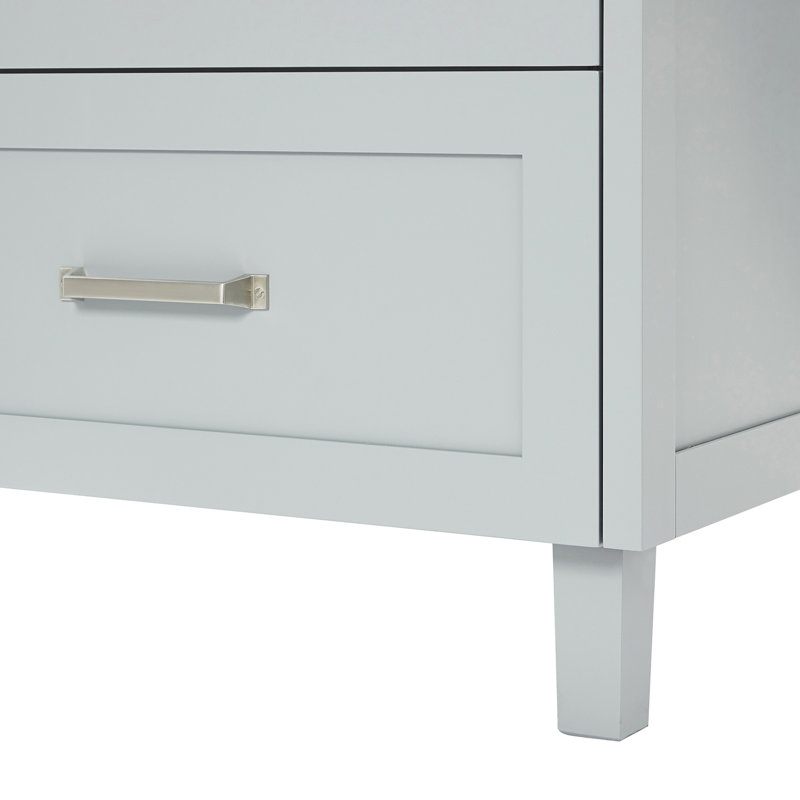 ARIEL Monroe 72 Double Sink Bathroom Vanity with Carrara Quartz Top, Gray, 60" - 61", Pure White Quartz