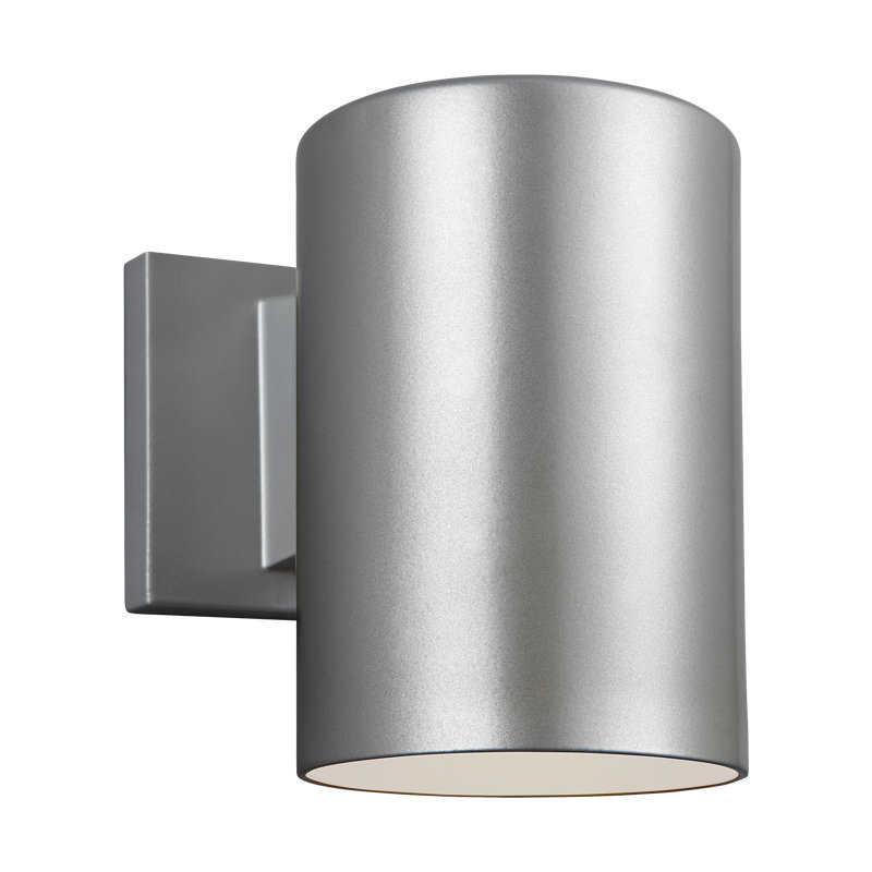1 - Light Outdoor Wall Lantern, Painted Brushed Nickel, 7.25" H x 5.125" W x 7.875" D