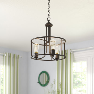 Edel 3 - Light Dimmable Drum Chandelier