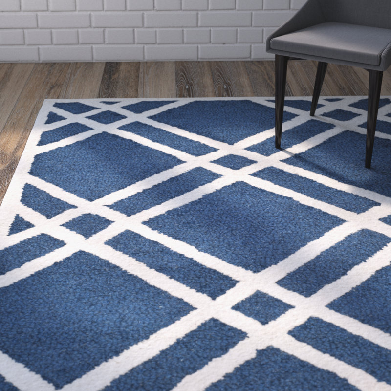 Sanyla Hand Tufted Wool Geometric Rug, Rectangle 6' x 9'