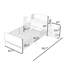 Lit plateforme simple en métal avec bande à DEL, tête de lit tapissier et tablettes de rangement escamotables-741662463