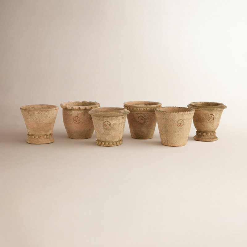Jacqulene Handmade Clay Mini Pot Planter Set, Beige