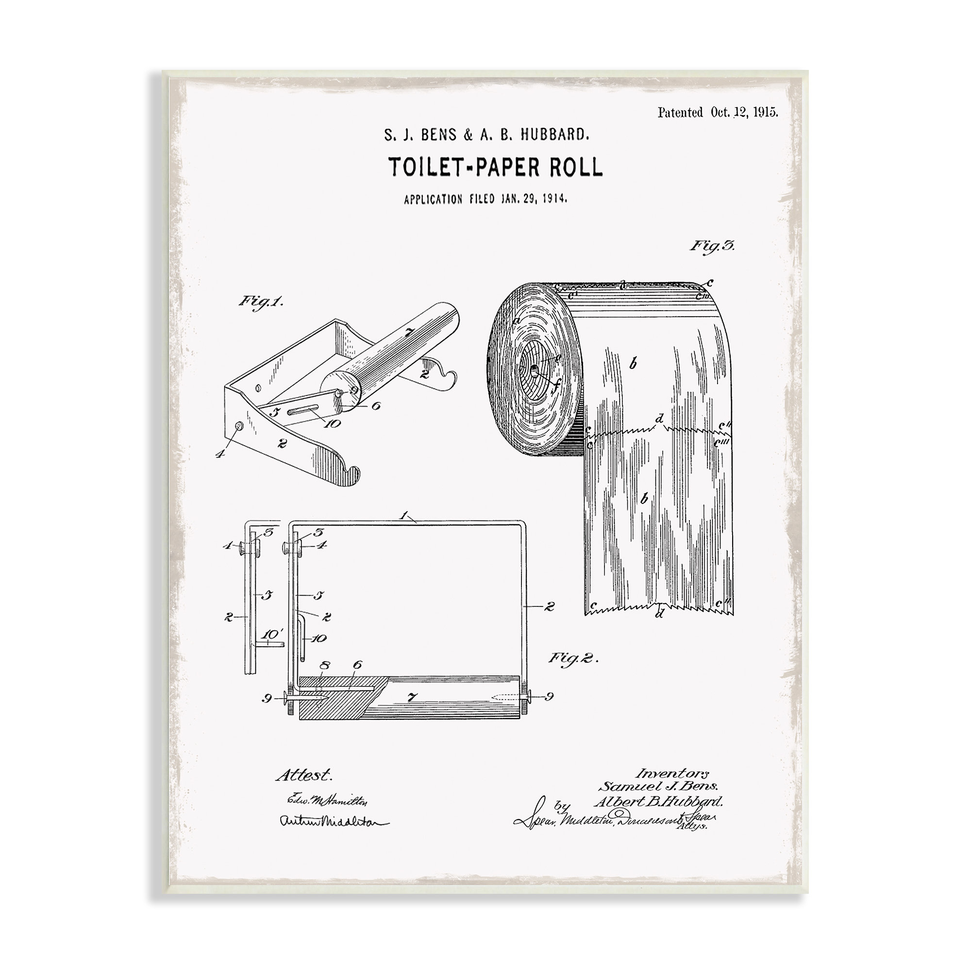 Stupell Industries Toilet Paper Roll Patent Black And White Bathroom  Design by Lettered and Lined 20 in. x 16 in. agp-192_fr_11x14 - The Home  Depot