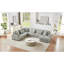 Canapé modulaire surdimensionné de 129 po en forme de U Canapé-lit moderne recouvert de velours côtelé doux avec une chaise longue pour le salon (ancien SKU: N719S001690E), gris