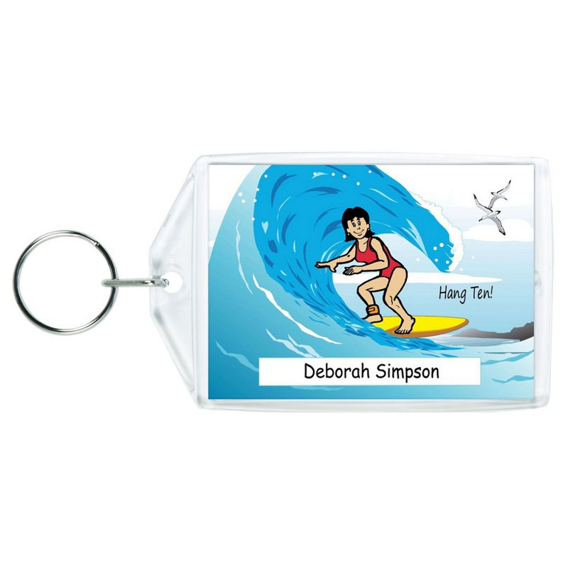 Surfer personnalisé - porte-clés en acrylique pour femme, Oui