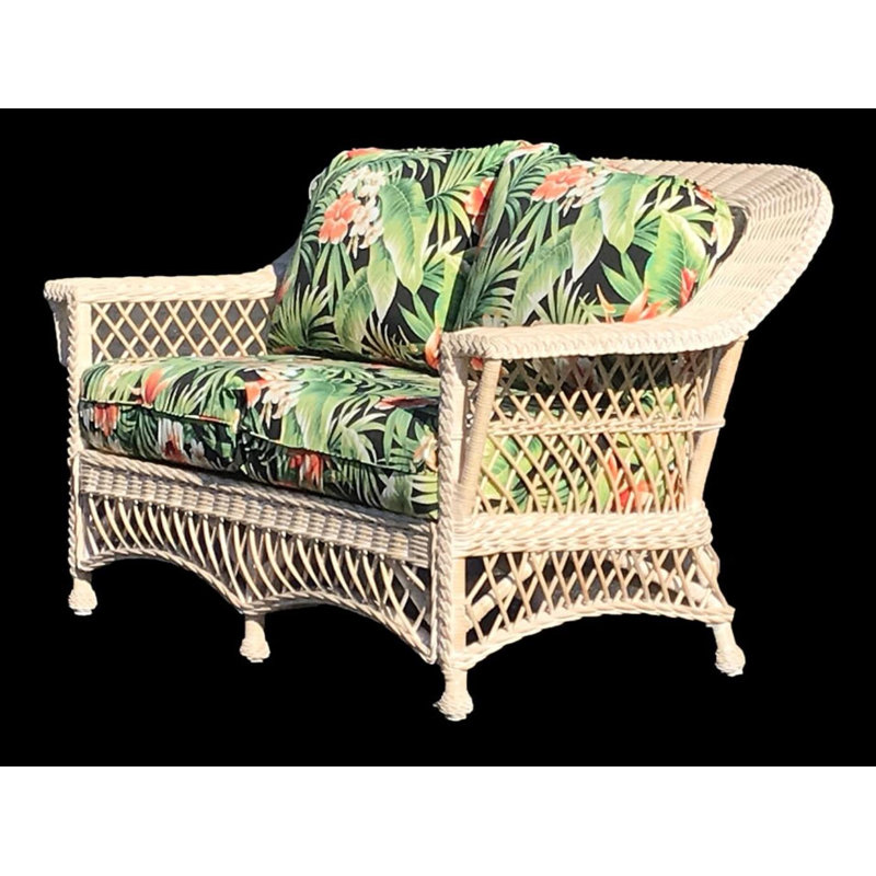 Rosado Upholstered 57'' Loveseat, Hamakua Ebony Cotton Blend, Whitewash