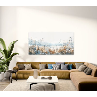 Champ de fleurs de prairie, peinture de fleurs sauvages, champ de fleurs, décor champêtre