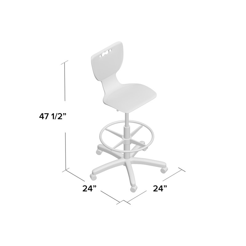 Tabouret de classe à cinq pieds avec roulettes Hierarchie, Vert