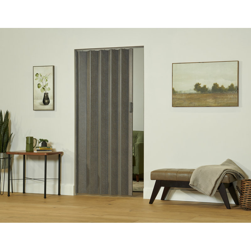 Porte accordéon en PVC / vinyle Spectrum Elite Flush, 48 po x 80 po, Lin gris