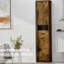 Armoire de rangement pour salle de bain avec 2 portes de grange et 1 tiroir, unité de rangement étroite, tablettes réglables-1094685352