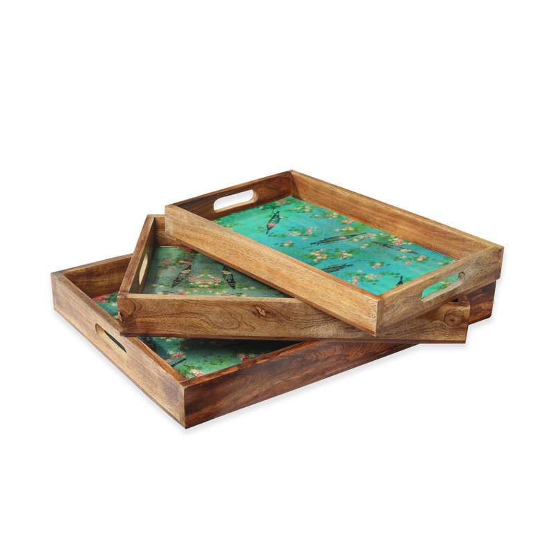 Plateau en bois - ensemble de 3