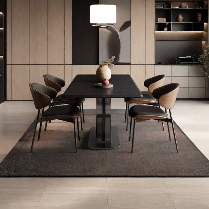 Table de salle à manger en bois massif fumé, H 29,52 po x L 55,11 po x l 31,49 po