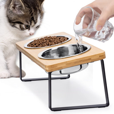 Elevated Cat Bowl Stand Pet Feeder for Cats and Small Dogs