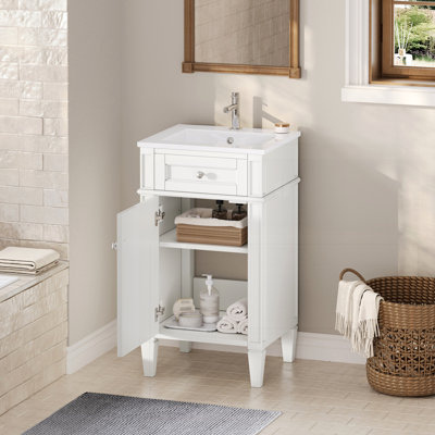 Meuble-lavabo 18 po avec lavabo en céramique