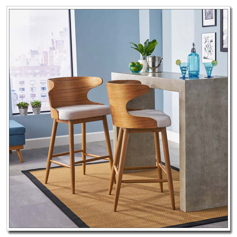 Tabourets de bar rembourrés, Beige clair