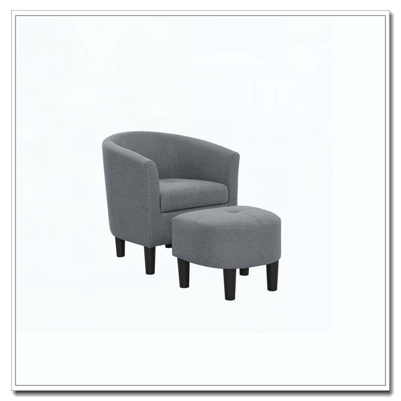 Fauteuil demi-tonneau de 25,5 po en polyester avec repose-pieds