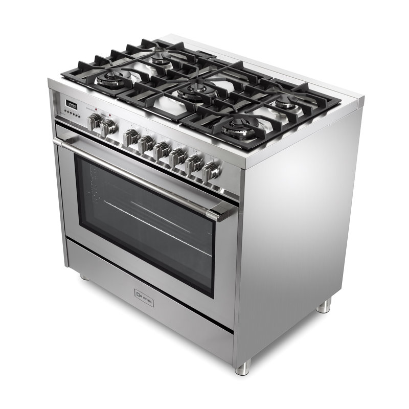 Verona Prima 36" 5 Burner Single Dual Fuel Range Stainless