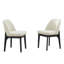 Chaise de salle à manger rembourrée en polyester 19,5 po Bason avec pieds en bois massif noir (ensemble de 6)-923741-8294642