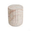 Outdoor/Indoor Lightweight Concrete Side Table,Cylinder Travertine Finish Accent Table
