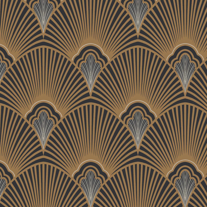 Sublime Art Deco Geometric Wallpaper, Black